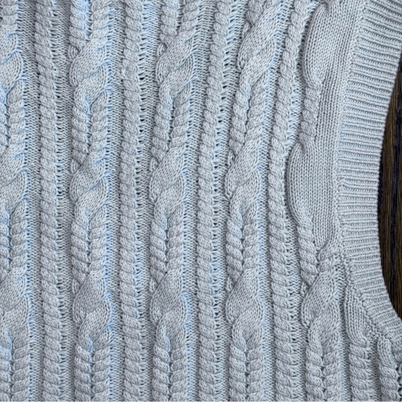 Abercrombie & Fitch Cable Knit Sweater Vest in Light Blue – Size M - Picture 5 of 6